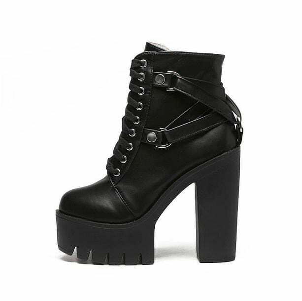 90s Grunge Style Platform Ankle Boots for Aesthetic Outfits