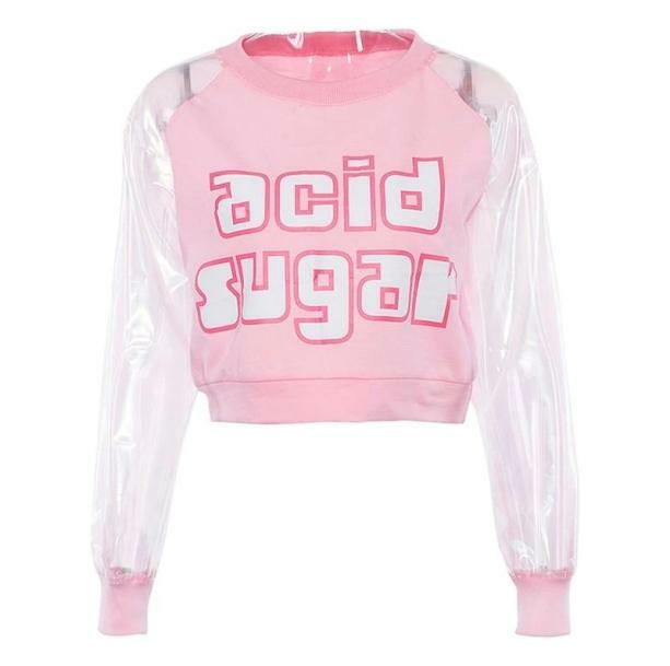 Acid Sugar Top: Grunge Style Cropped Sweater Vest for Aesthetic Outfits