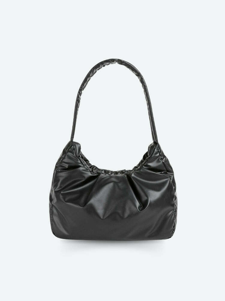 Casualcore Ruched Shoulder Bag - Grunge Style Aesthetic Accessory