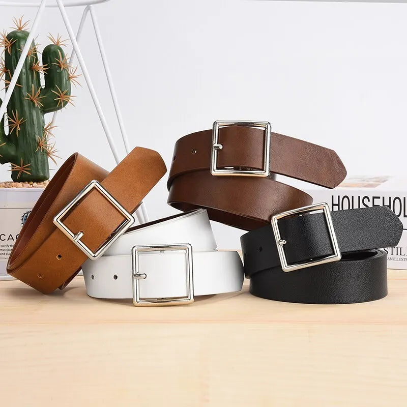 Classic Faux Leather Belt for Grunge Style & Aesthetic Outfits