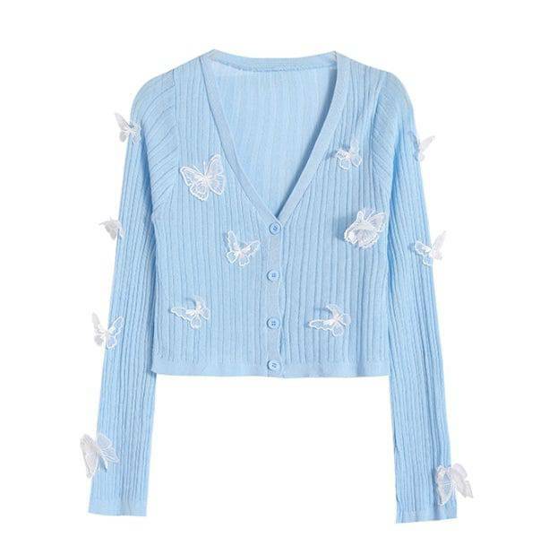 Coquette Butterfly Grunge Cardigan - Aesthetic Soft Girl Style Top