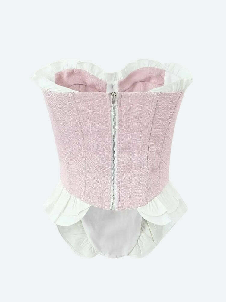 Coquette Pink Corset Top - Aesthetic Style for Soft Girl Outfits