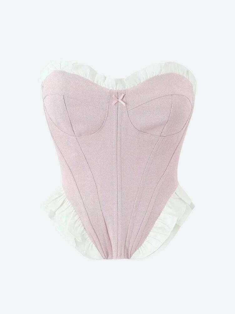 Coquette Pink Corset Top - Aesthetic Style for Soft Girl Outfits