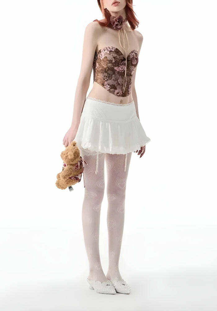 Coquette Ruffled Lace Mini Skirt - Aesthetic Soft Girl Fashion Piece