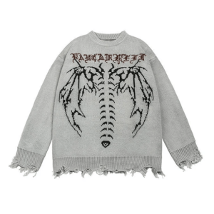 Cozy Knit Bat Wings Cropped Sweater Vest - Grunge & Aesthetic Style