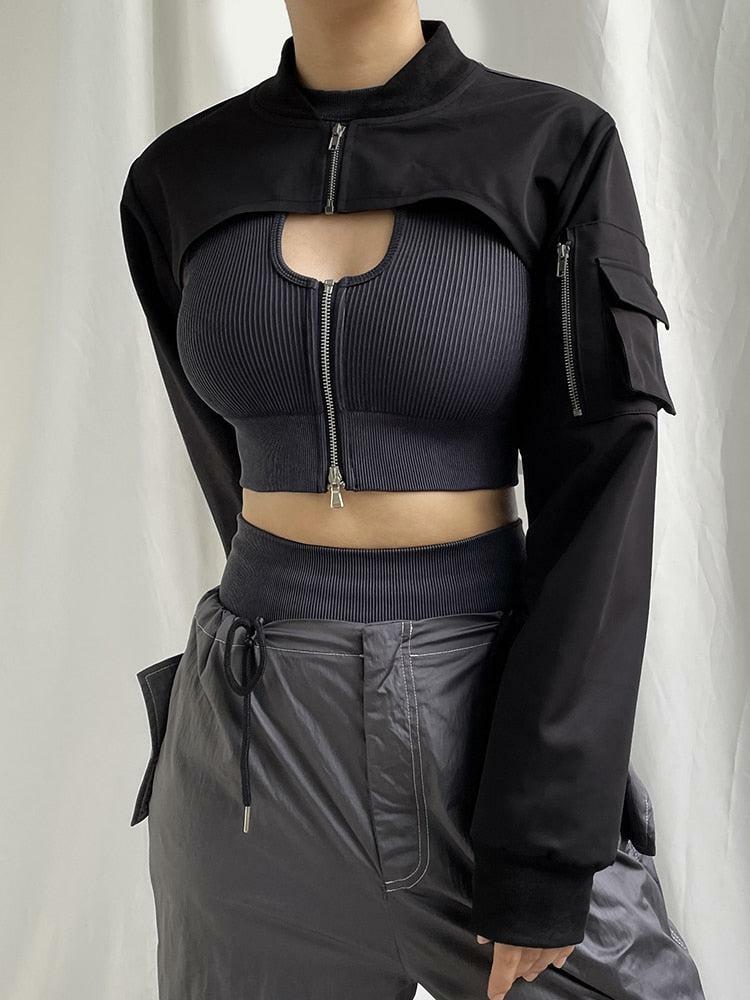 Cyberpunk Grunge Style Bolero Jacket - Aesthetic Layering Essential