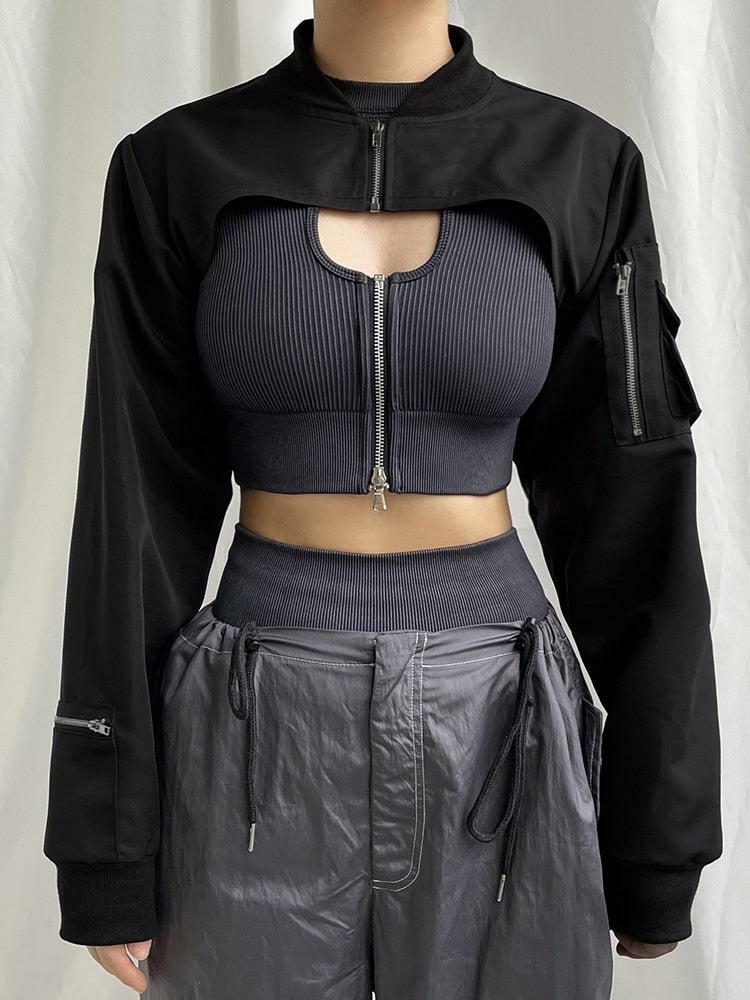 Cyberpunk Grunge Style Bolero Jacket - Aesthetic Layering Essential