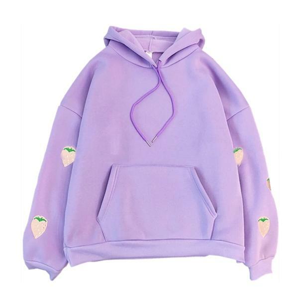 Deep Pocket Strawberry Hoodie - Grunge Style Clothing & Aesthetic Outfit