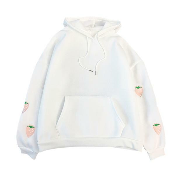 Deep Pocket Strawberry Hoodie - Grunge Style Clothing & Aesthetic Outfit