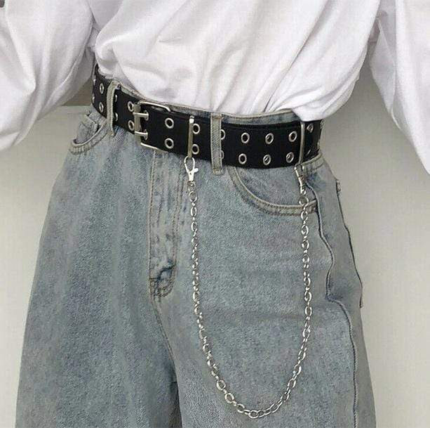 Double Hole Belt for Grunge Style Clothing & Aesthetic Outfits