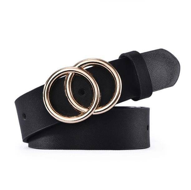 Double O-Buckle Belt for Grunge Style Clothing & Aesthetic Outfits