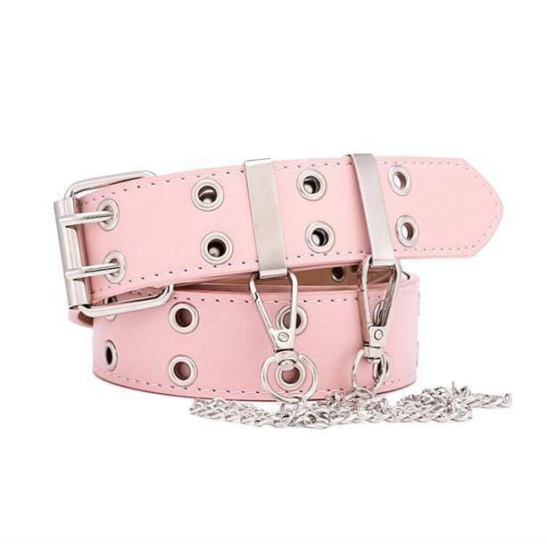 Edgy Double Hole Chain Belt for Grunge Style & Aesthetic Outfits