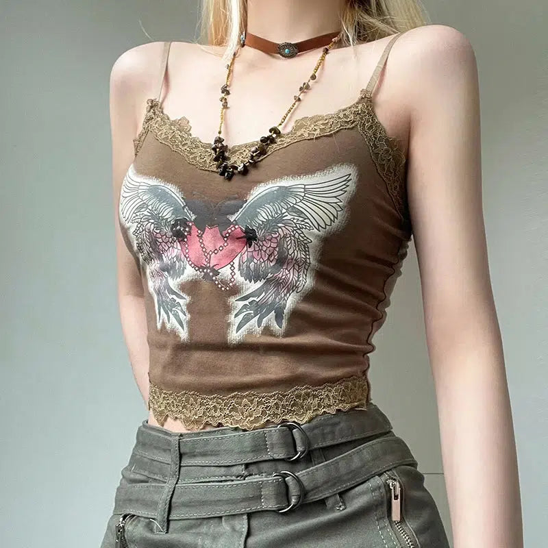 Fairy Grunge Angel Wings Backless Top - Aesthetic Grunge Style Clothing