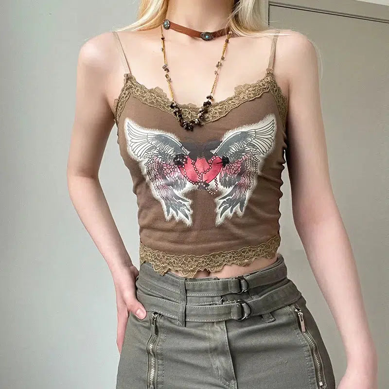 Fairy Grunge Angel Wings Backless Top - Aesthetic Grunge Style Clothing