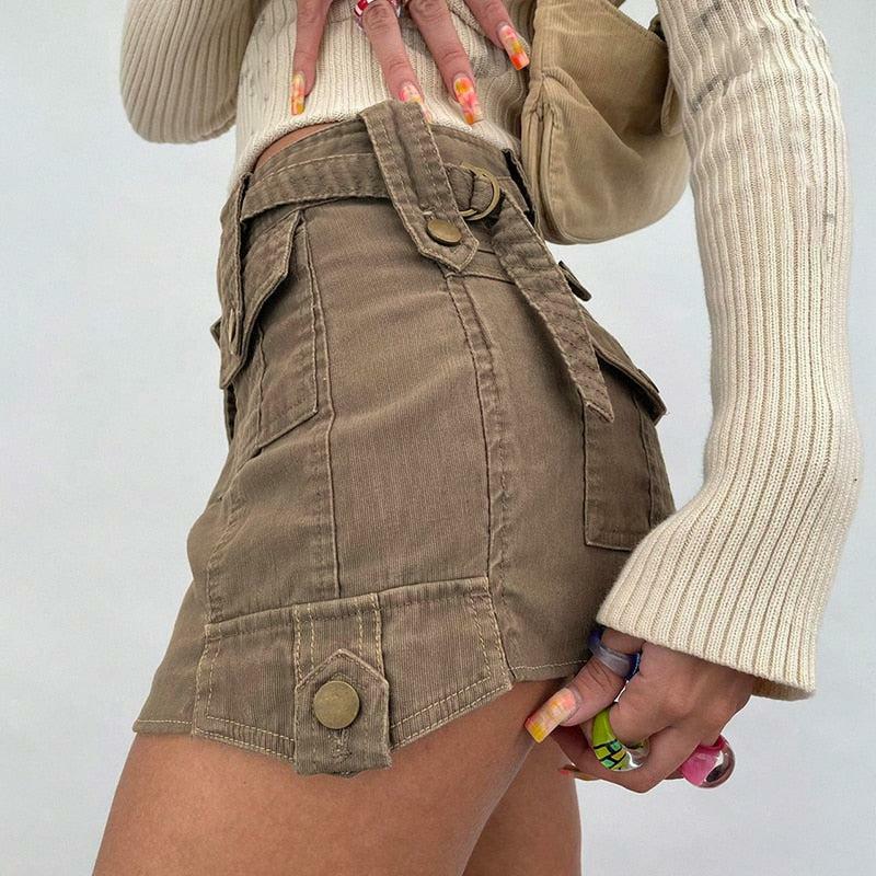 Fairy Grunge Cargo Mini Skirt - Aesthetic Style for Unique Outfits