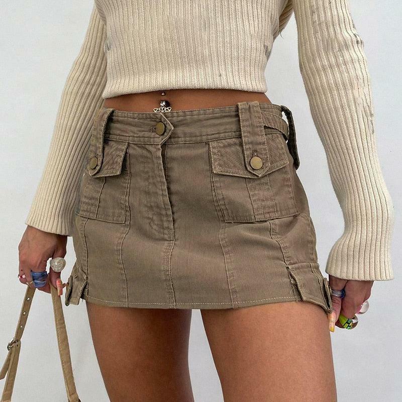 Fairy Grunge Cargo Mini Skirt - Aesthetic Style for Unique Outfits