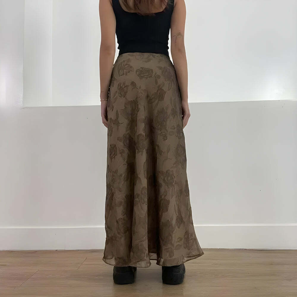 Fairy Grunge Floral Maxi Skirt - Aesthetic Style for Unique Outfits