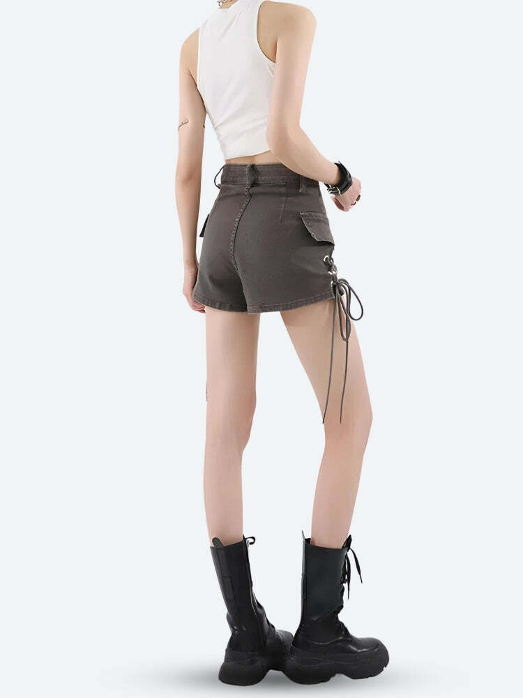 Fairy Grunge Style Cargo Shorts - Aesthetic Soft Girl Fashion