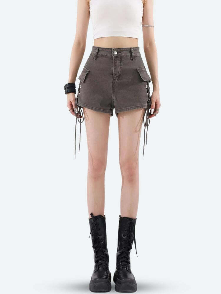 Fairy Grunge Style Cargo Shorts - Aesthetic Soft Girl Fashion