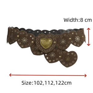 Fairycore Heart Buckle Belt for Aesthetic Outfits & Soft Girl Style