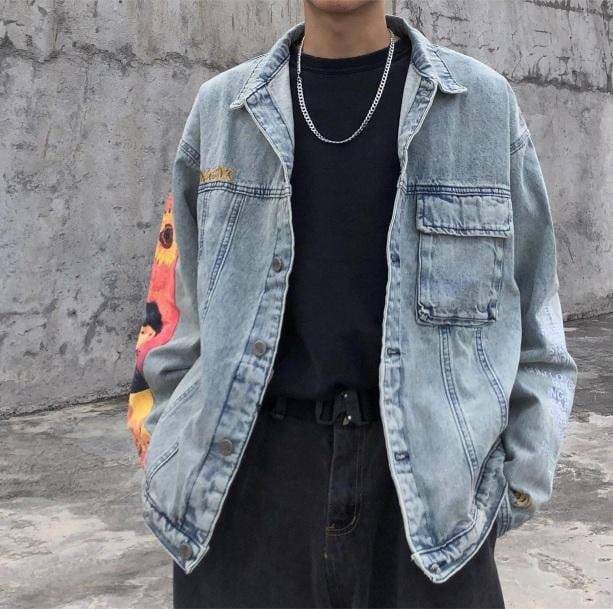 Famous Artist Denim Jacket: Grunge Style Cropped Vest & Aesthetic Outfit