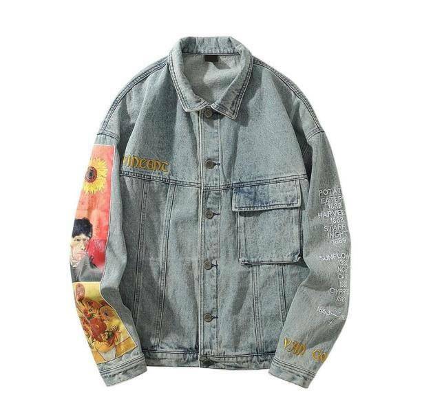 Famous Artist Denim Jacket: Grunge Style Cropped Vest & Aesthetic Outfit