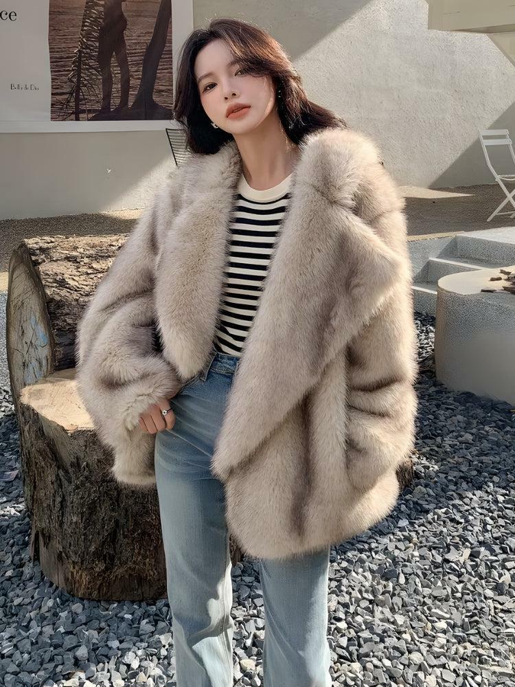 Fluffy Faux Fur Jacket - Grunge Style Clothing & Aesthetic Outfits