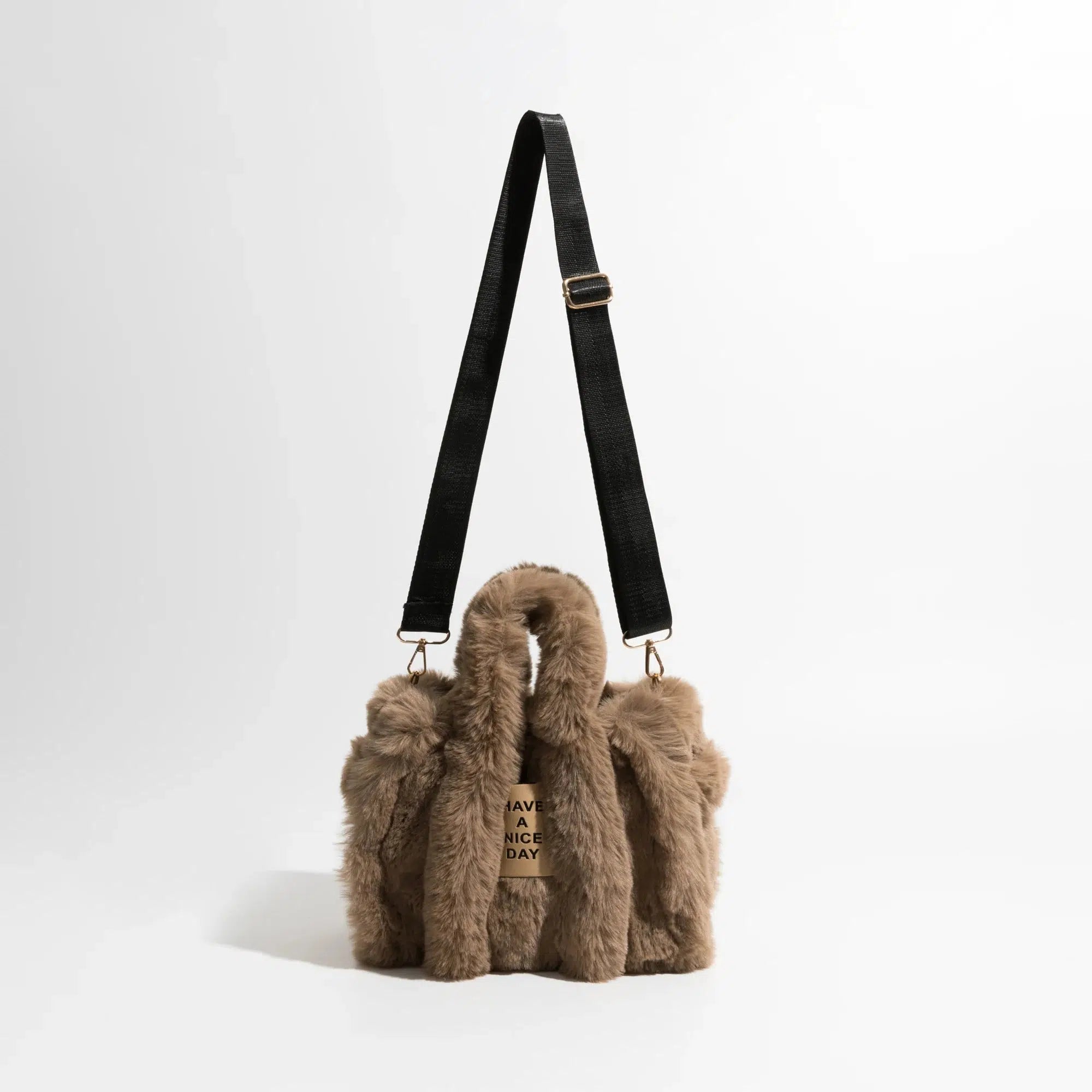 Fluffy Faux Fur Tote Bag - Trendy Grunge Style Aesthetic Accessory