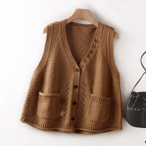 Goblincore Cropped Sweater Vest - Grunge Style Backless Top for Aesthetic Outfits