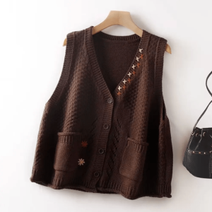 Goblincore Cropped Sweater Vest - Grunge Style Backless Top for Aesthetic Outfits