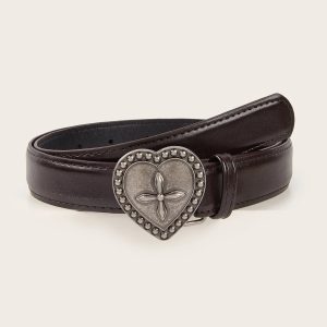 Goth Heart & Cross Belt: Grunge Style Clothing for Aesthetic Outfits