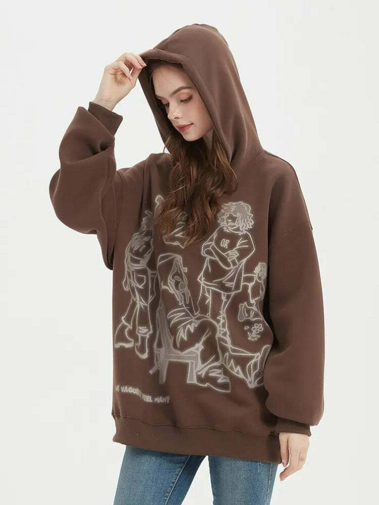 Graphic Printed Hoodie: Grunge Style Clothing & Aesthetic Outfits