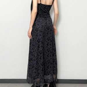 Grunge Floral Maxi Dress - Aesthetic Style for Unique Outfits