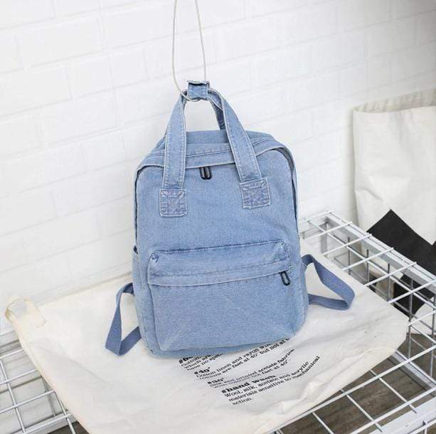 Grunge Style Aesthetic Denim Backpack for Soft Girl and Gothic Outfits