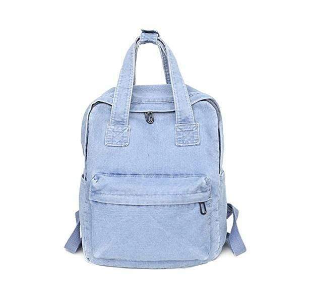 Grunge Style Aesthetic Denim Backpack for Soft Girl and Gothic Outfits