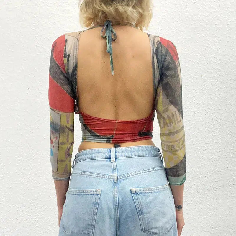 Grunge Style Backless Cropped Sweater Vest - Aesthetic Outfit Essential