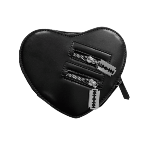 Grunge Style Black Heart Crossbody Bag for Aesthetic Outfits