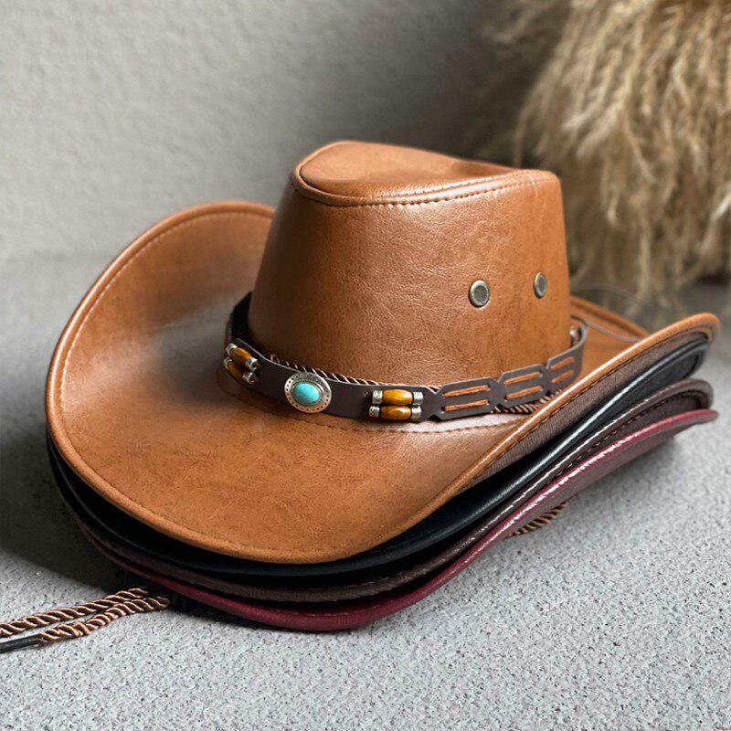 Grunge Style Clothing: Adjustable Faux Leather Cowgirl Western Hat