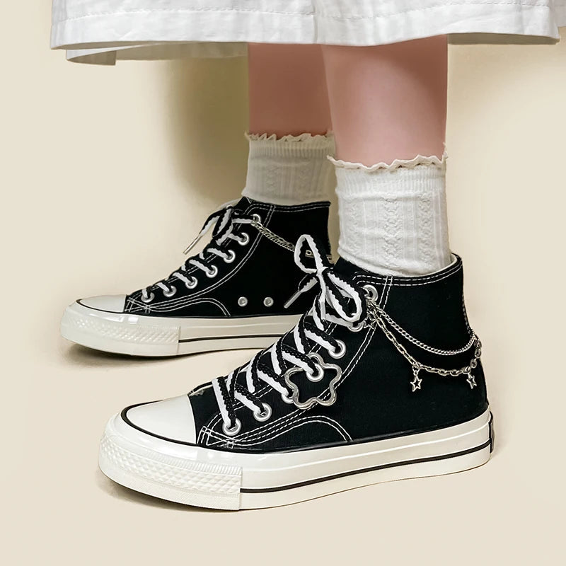 Grunge Style Clothing: Aesthetic Canvas Shoes for Soft Girl & Goth Looks