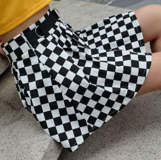 Grunge Style Clothing: Aesthetic Checkerboard Skirt for Unique Outfits