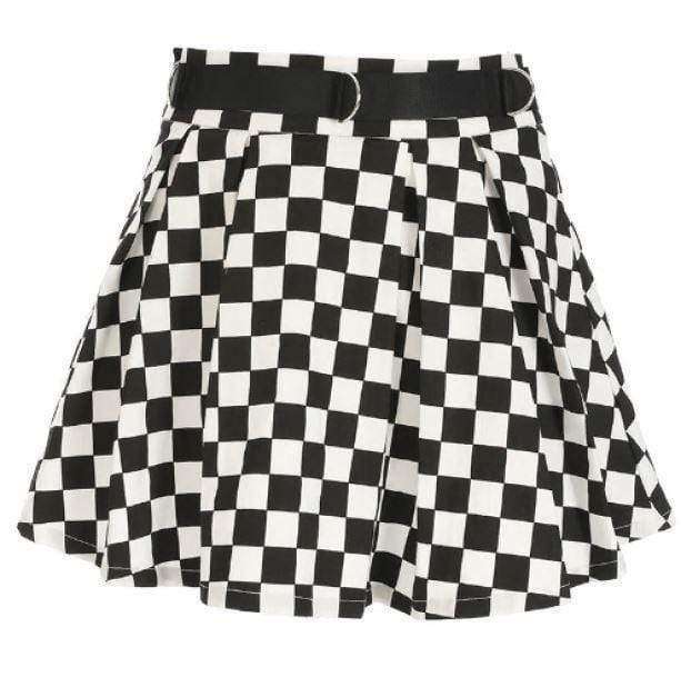 Grunge Style Clothing: Aesthetic Checkerboard Skirt for Unique Outfits