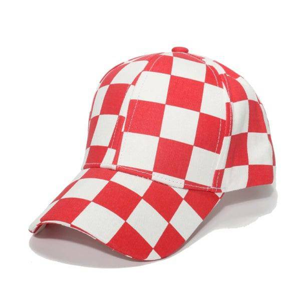 Grunge Style Clothing: Aesthetic Checkered Cap for Unique Outfits