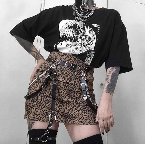 Grunge Style Clothing: Aesthetic Leg Harness Belt for Unique Outfits