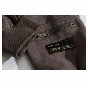 Grunge Style Clothing: Aesthetic Zipper Pocket Emoji Hoodie for Soft Girls