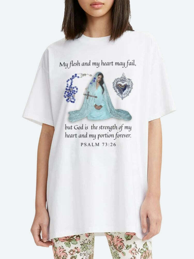 Grunge Style Clothing: Bible Psalm 73:26 Tee for Aesthetic Outfits