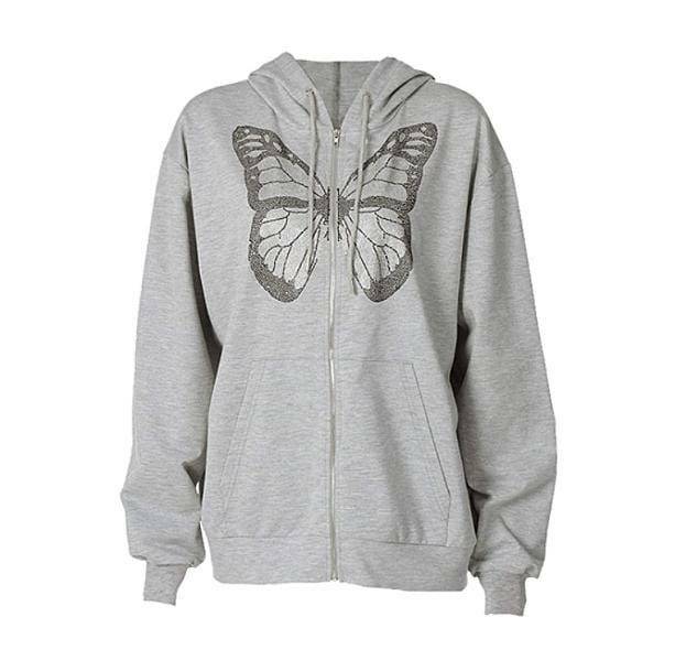 Grunge Style Clothing: Butterfly Hoodie for Aesthetic Outfits & Soft Girl Vibes