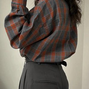 Grunge Style Clothing: Classic Plaid Shirt for Aesthetic Outfits