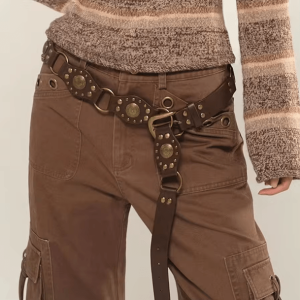 Grunge Style Clothing: Cowgirl Buckle Belt for Aesthetic Outfits