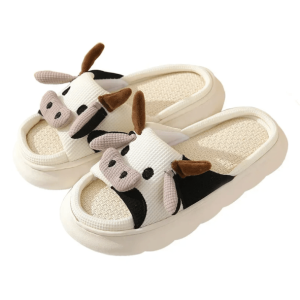 Grunge Style Clothing: Cozy Cow Slippers for Aesthetic Outfits