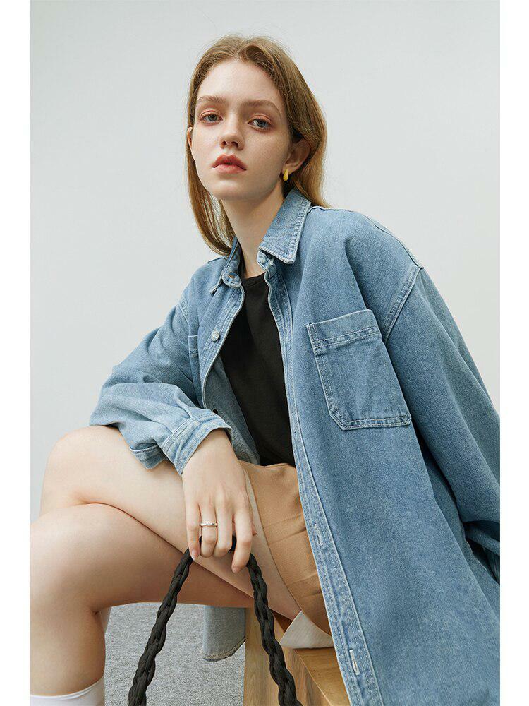 Grunge Style Clothing: Cropped Denim Shirt & Backless Aesthetic Top